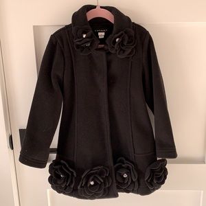 Kate Mack Girls Black Dress Coat Size 5